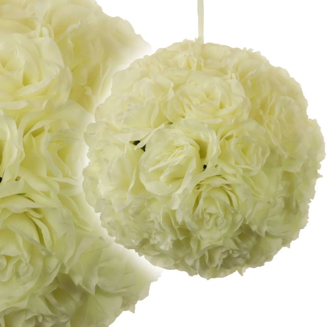 künstliche Rosenkugel creme 30 cm