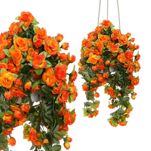 Kunstpflanze Rosen orange kaufen cm 50 hängend